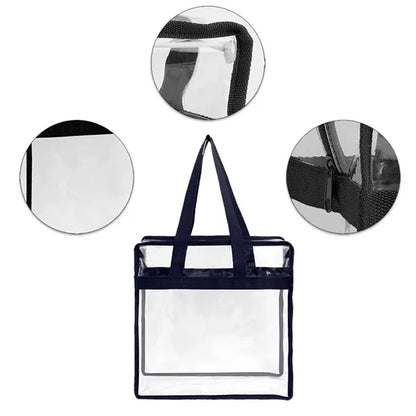 Stadium Approved Clear Zipper Tote Bag ( 12" x 12" x 6" )