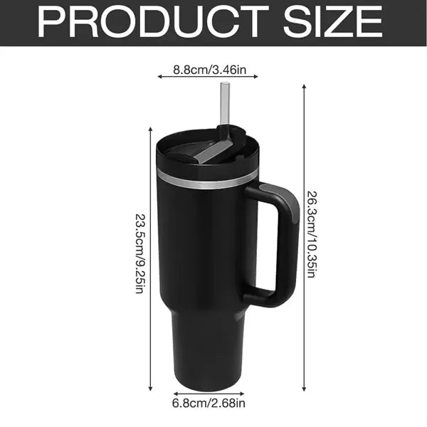 40oz Insulated Tumbler With Handle And Straw Lid