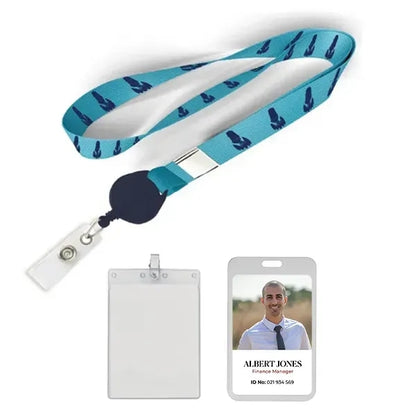 3/4" Polyester/Badge Reel Lanyard Combo-A