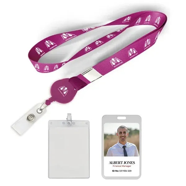 5/8" Polyester/Badge Reel/Metal Clip Lanyard Combo-A