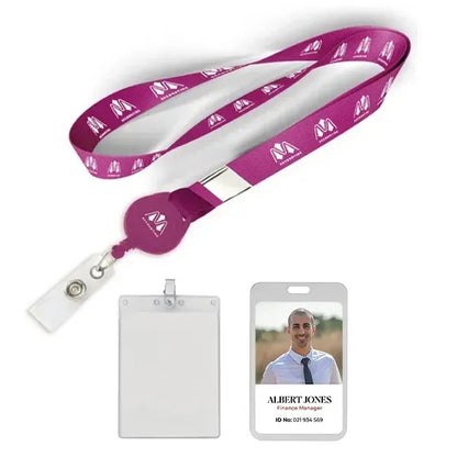 5/8" Polyester/Badge Reel/Metal Clip Lanyard Combo-A