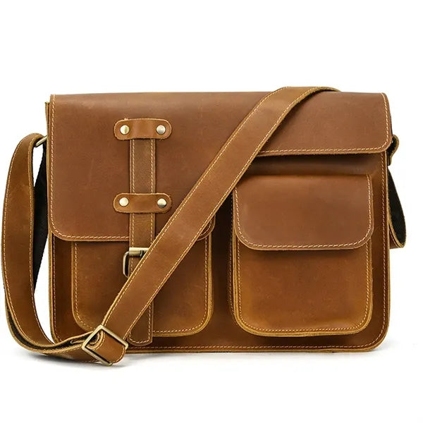 Men's 13in Leather Messenger Bag