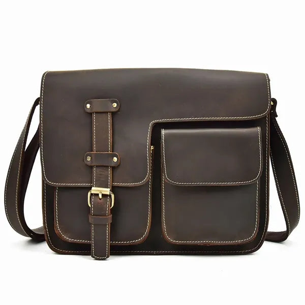 Men's 13in Leather Messenger Bag