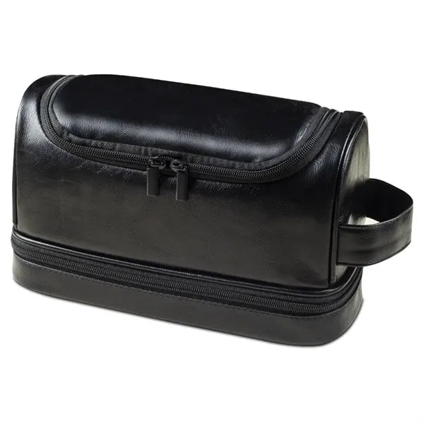 Men's Hanging PU Leather Toiletry Bag with Hook
