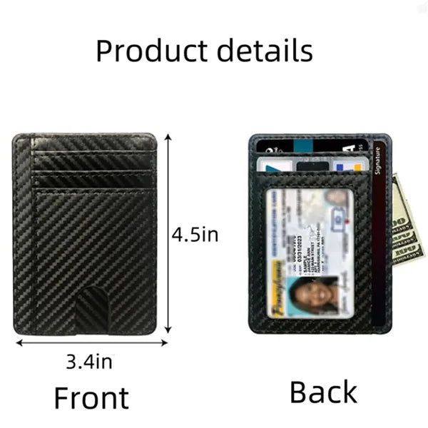 Leather Slim RFID Blocking Front Pocket Wallet