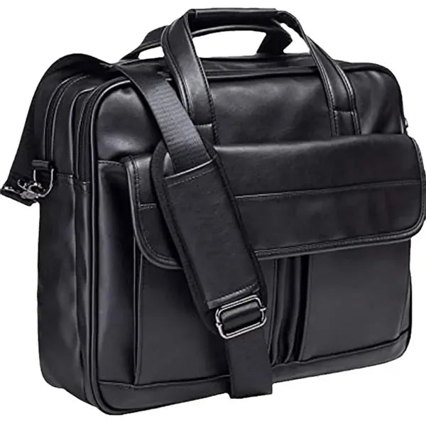 Men's Leather Business Travel Briefcase Messenger Bag