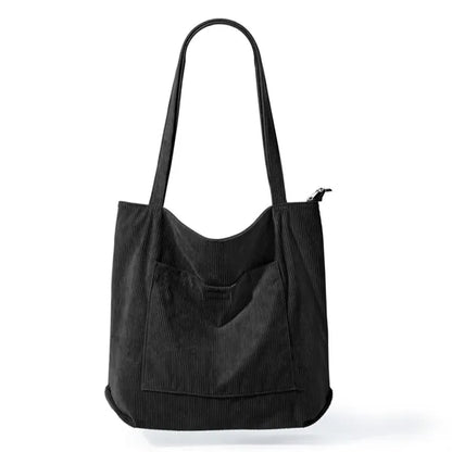 Women's Corduroy Large Shoulder Tote Bag