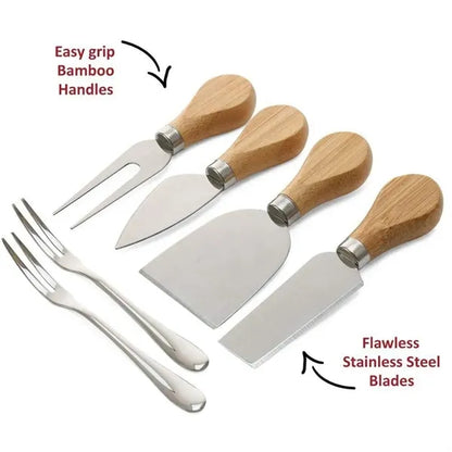 Bamboo Charcuterie Board & Cheese Tools Set