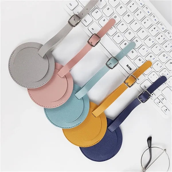 Round PU Luggage Tags