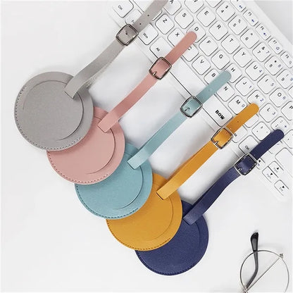 Round PU Luggage Tags