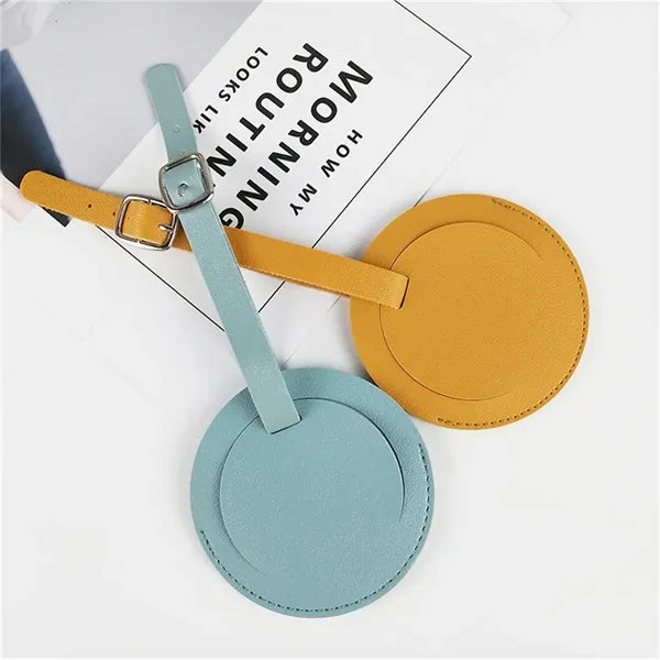 Round PU Luggage Tags