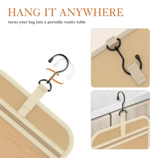 Travel Toiletry Bag with Hanging Hook