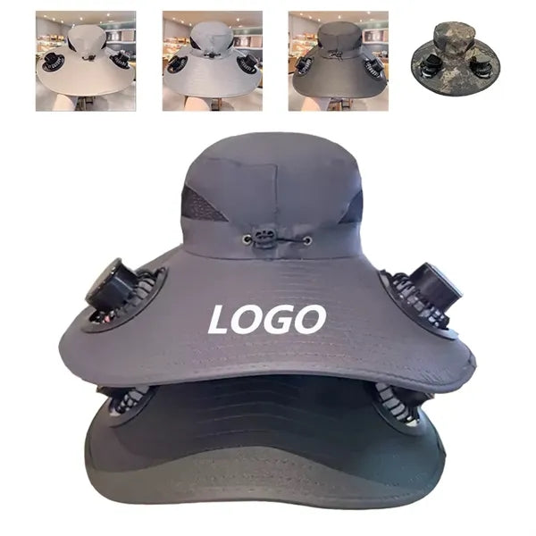 Fan Hat--USB & Solar Powered for Outdoors