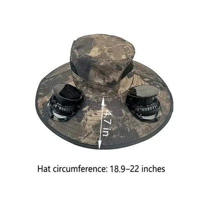 Fan Hat--USB & Solar Powered for Outdoors