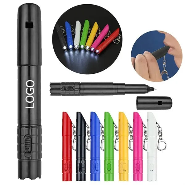 Multi Function Led Light Whistle Ballpoint Pen