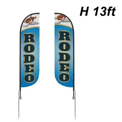 13' Custom Feather Flag Knit- Double Sided W/ Spike Base