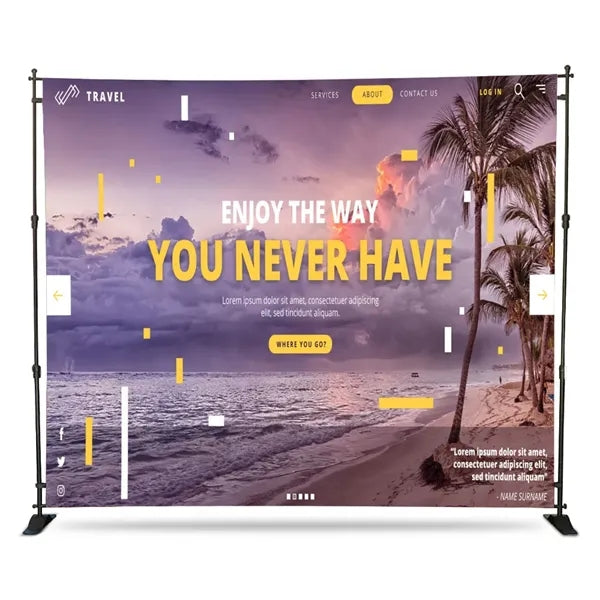 8' X 10' Backdrop Step And Repeat Banner Stand