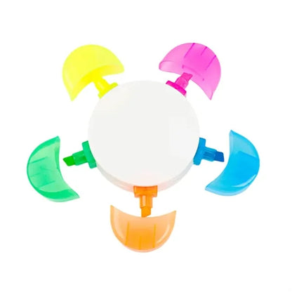 Colorful Flower-Shaped Plastic 5-Color Highlighter