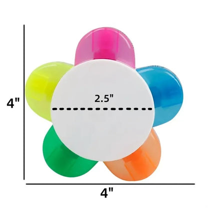 Colorful Flower-Shaped Plastic 5-Color Highlighter