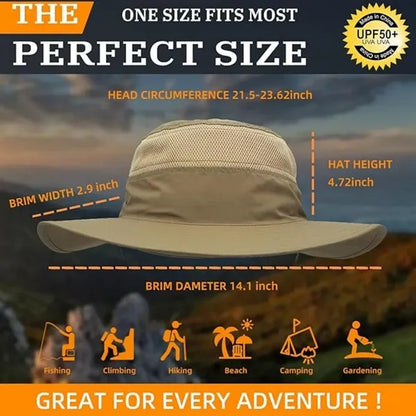 Unisex UPF 50+ Wide Brim Sun Hat