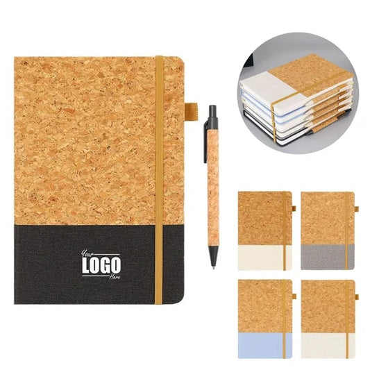 A5 Cork Journal Notebook & Pen Set