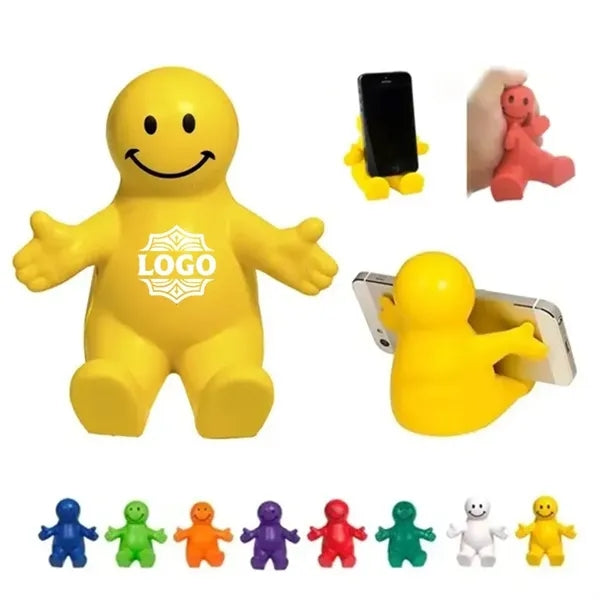 4-Inch PU Squeezable Smiley Face Phone Stand
