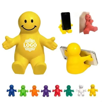 4-Inch PU Squeezable Smiley Face Phone Stand