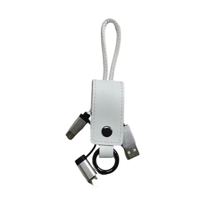 3 in 1 Leather Charging Cable Keychain