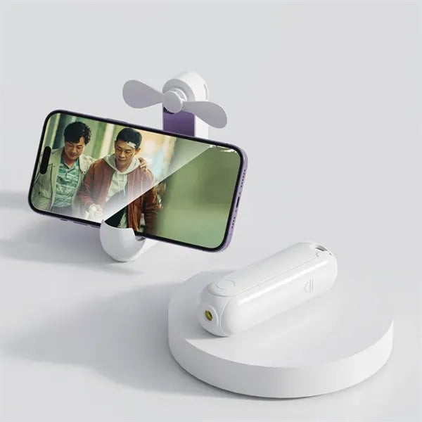 5 in 1 Portable Handheld Fan with Power Bank Mirror