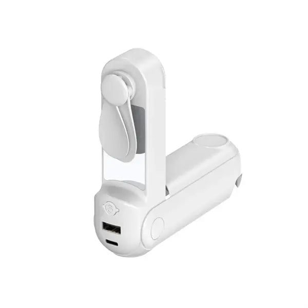 5 in 1 Portable Handheld Fan with Power Bank Mirror