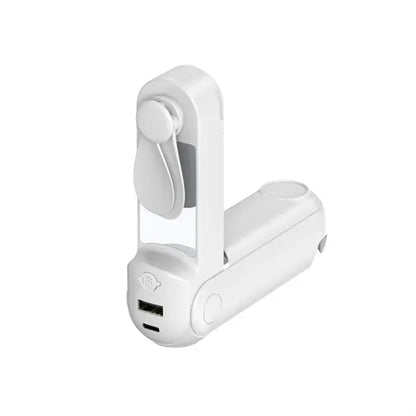 5 in 1 Portable Handheld Fan with Power Bank Mirror