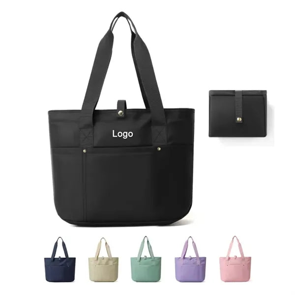 Foldable Tote Bag With Zipper and Top Handle
