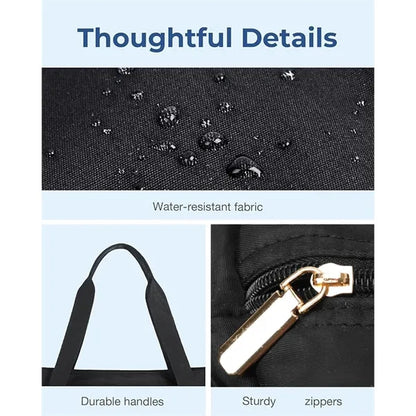 Foldable Tote Bag With Zipper and Top Handle