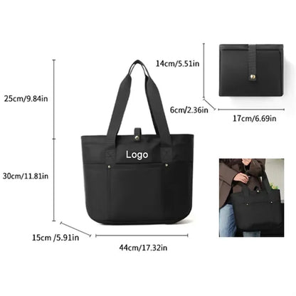 Foldable Tote Bag With Zipper and Top Handle