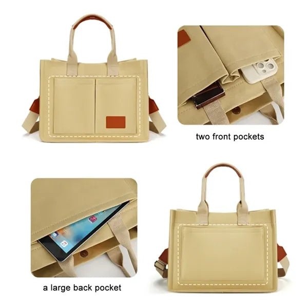 Canvas Tote Bag with multi ways to carry