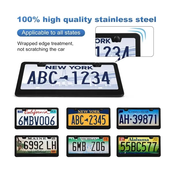 Custom Stainless Steel License Plate Frame US Standard Fit