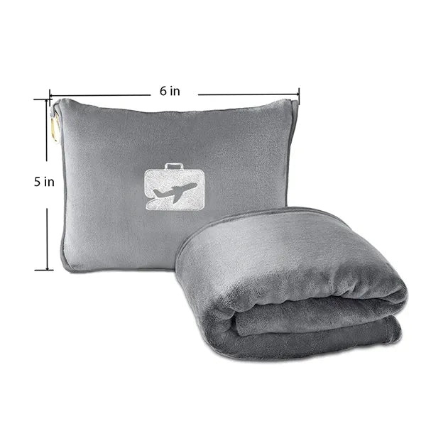 Compact Flannel Travel Blanket with Carry Bag