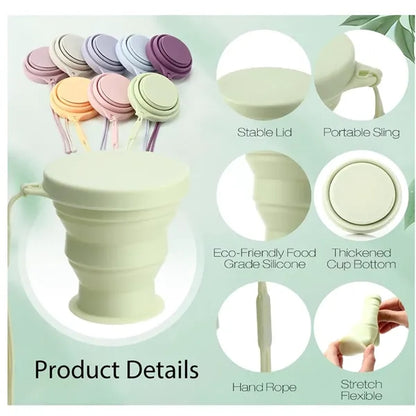 6.7oz Silicone Collapsible Cup Portable Travel Camping Mug