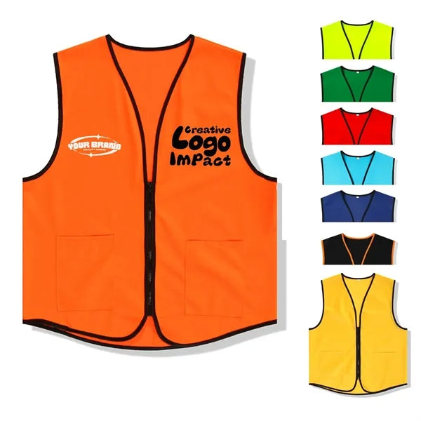Unisex Zipper Safety Vest for Events Volunteers
