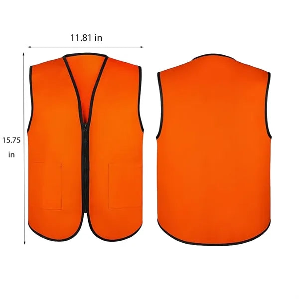 Unisex Zipper Safety Vest for Events Volunteers
