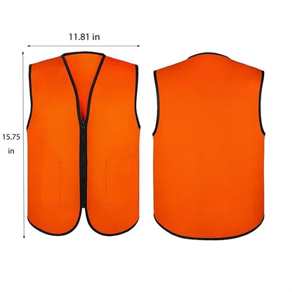 Unisex Zipper Safety Vest for Events Volunteers