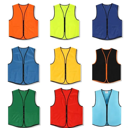 Unisex Zipper Safety Vest for Events Volunteers