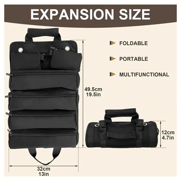 Roll Up Tool Organizer Heavy Duty Foldable Carrying Bag