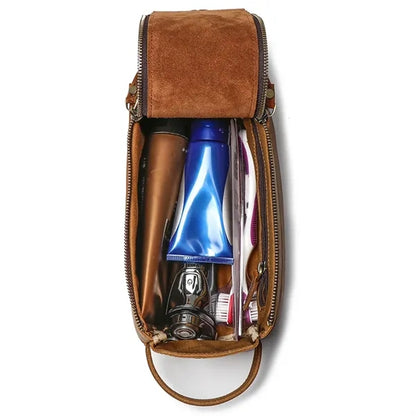 Vintage Handbag Genuine Leather Toiletry Storage Bag