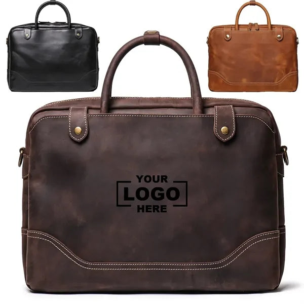 Men's Laptop Document Bag Top Layer Cowhide Casual Retro
