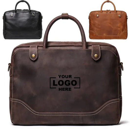 Men's Laptop Document Bag Top Layer Cowhide Casual Retro
