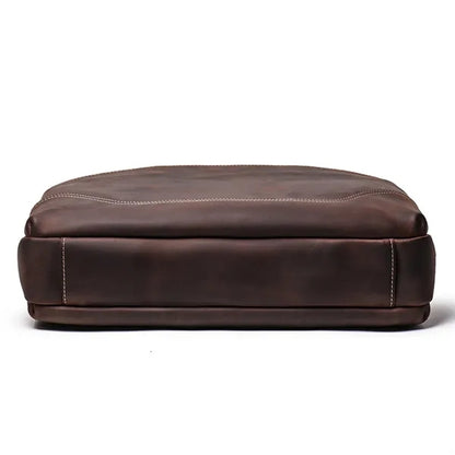 Men's Laptop Document Bag Top Layer Cowhide Casual Retro