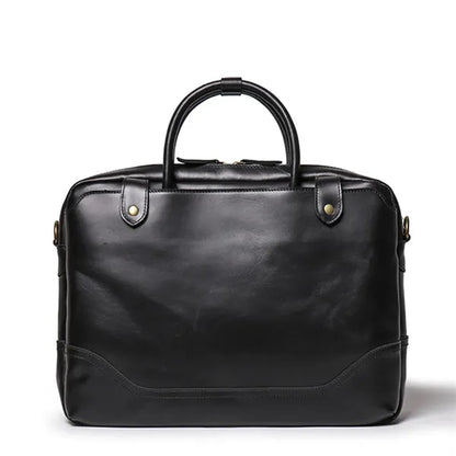 Men's Laptop Document Bag Top Layer Cowhide Casual Retro