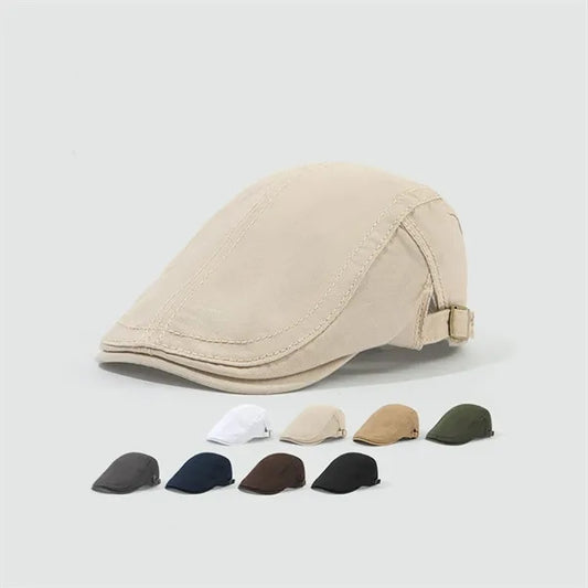 Breathable Newsboy Cap Adjustable Flat Top Style