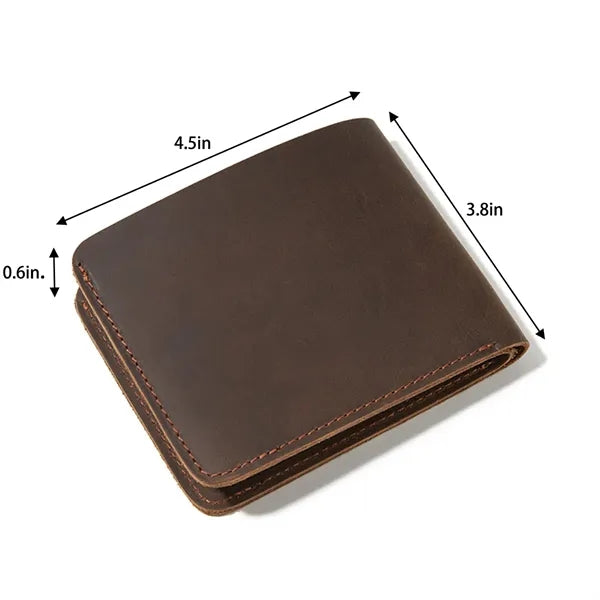 Crazy Horse Leather Men's Wallet Fashionable Unisex